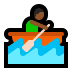 🚣🏾‍♂️ man rowing boat: medium-dark skin tone display on Windows